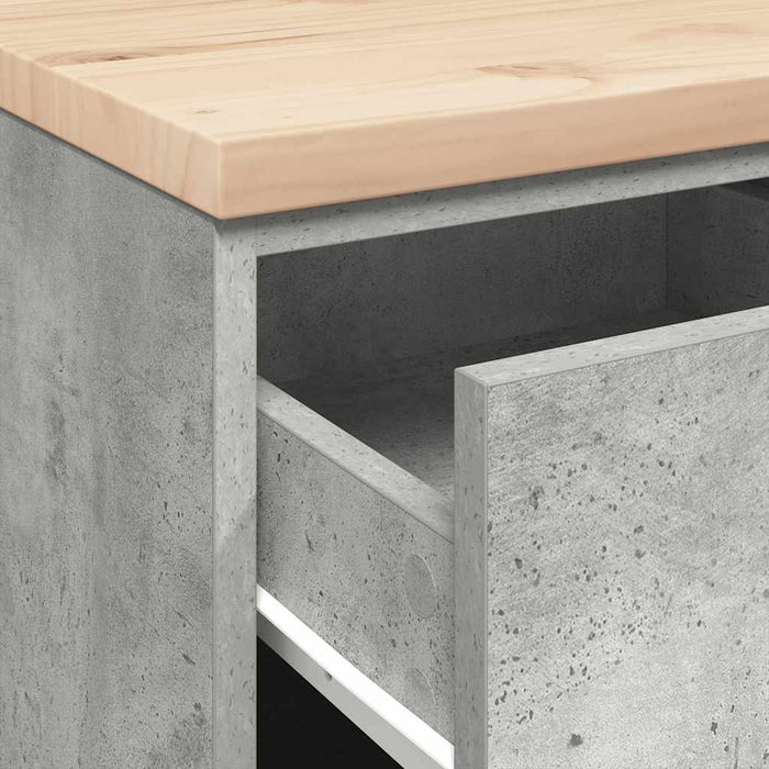 Dulap depozitare garaj Beton Gri 40x51x85 cm lemn masiv de pin - WALTI WALTI