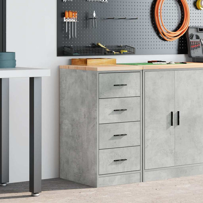 Dulap depozitare garaj Beton Gri 40x51x85 cm lemn masiv de pin - WALTI WALTI