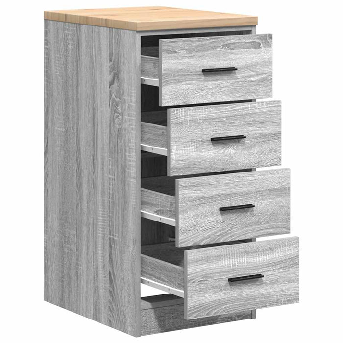 Dulap depozitare garaj gri Sonoma 40x51x85 cm lemn masiv de pin - WALTI WALTI