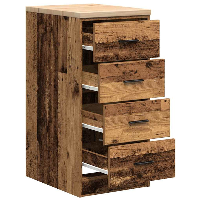 Dulap depozitare garaj lemn vechi 40x51x85 cm lemn masiv de pin - WALTI WALTI