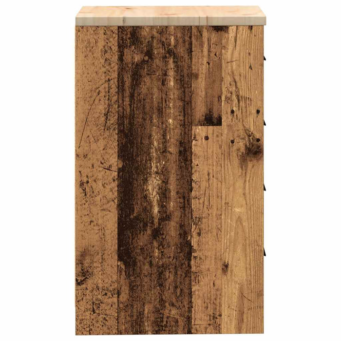 Dulap depozitare garaj lemn vechi 40x51x85 cm lemn masiv de pin - WALTI WALTI