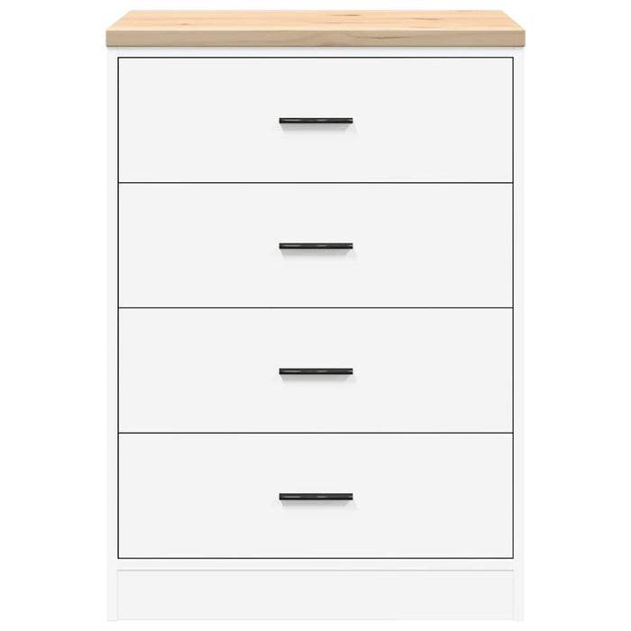 Dulap depozitare garaj alb 60x51x85 cm lemn masiv de pin - WALTI WALTI