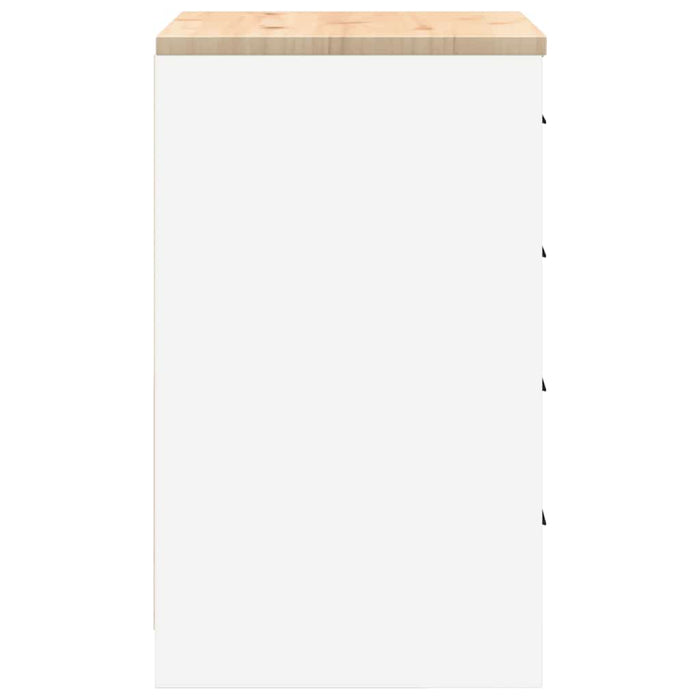 Dulap depozitare garaj alb 60x51x85 cm lemn masiv de pin - WALTI WALTI