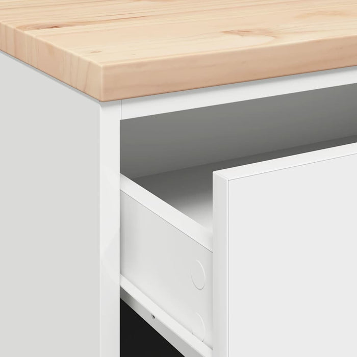 Dulap depozitare garaj alb 60x51x85 cm lemn masiv de pin - WALTI WALTI