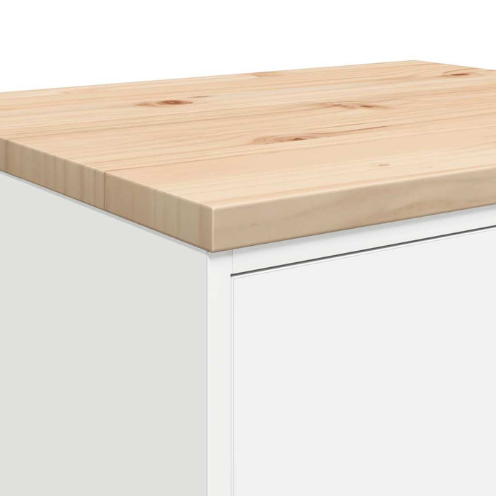 Dulap depozitare garaj alb 60x51x85 cm lemn masiv de pin - WALTI WALTI