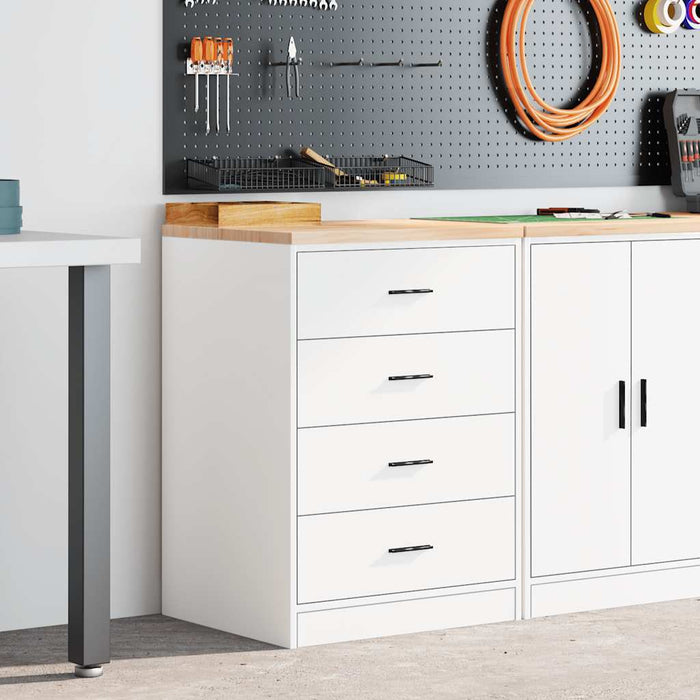 Dulap depozitare garaj alb 60x51x85 cm lemn masiv de pin - WALTI WALTI