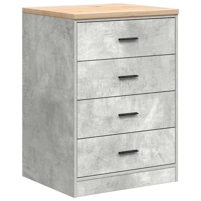 Dulap depozitare garaj Beton Gri 60x51x85 cm lemn masiv de pin WALTI