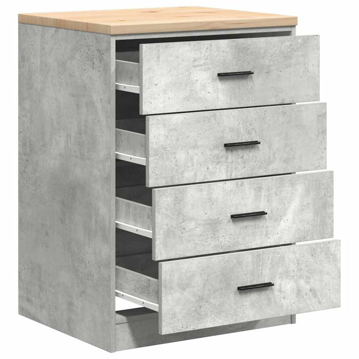 Dulap depozitare garaj Beton Gri 60x51x85 cm lemn masiv de pin WALTI