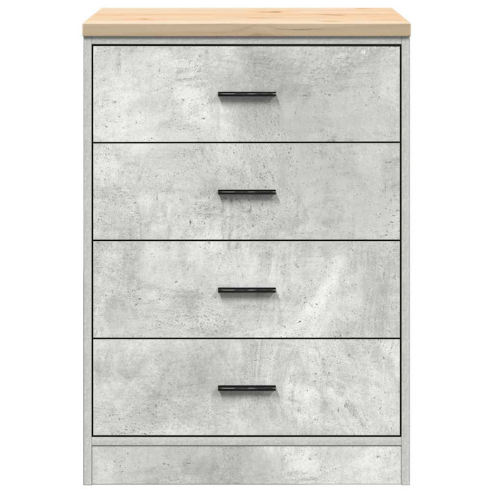 Dulap depozitare garaj Beton Gri 60x51x85 cm lemn masiv de pin WALTI