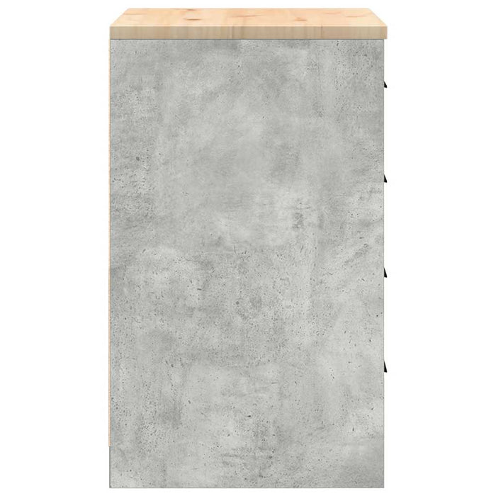 Dulap depozitare garaj Beton Gri 60x51x85 cm lemn masiv de pin WALTI