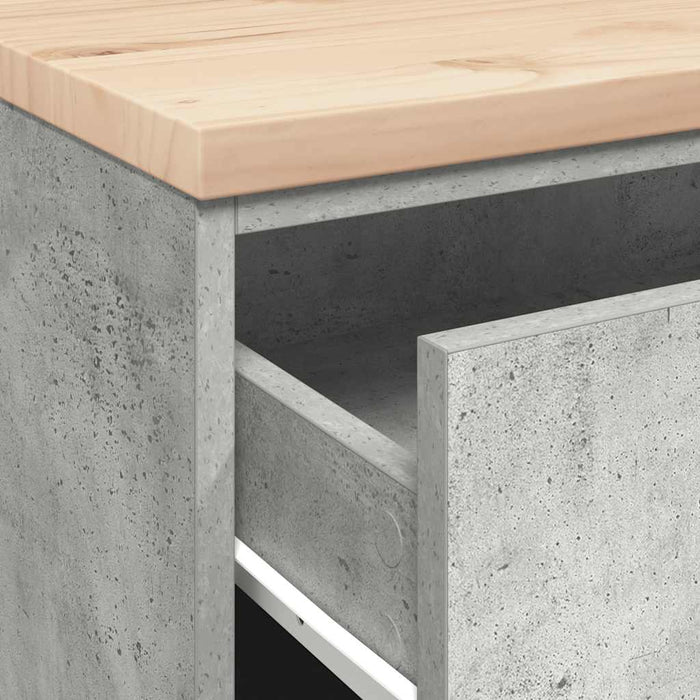 Dulap depozitare garaj Beton Gri 60x51x85 cm lemn masiv de pin WALTI