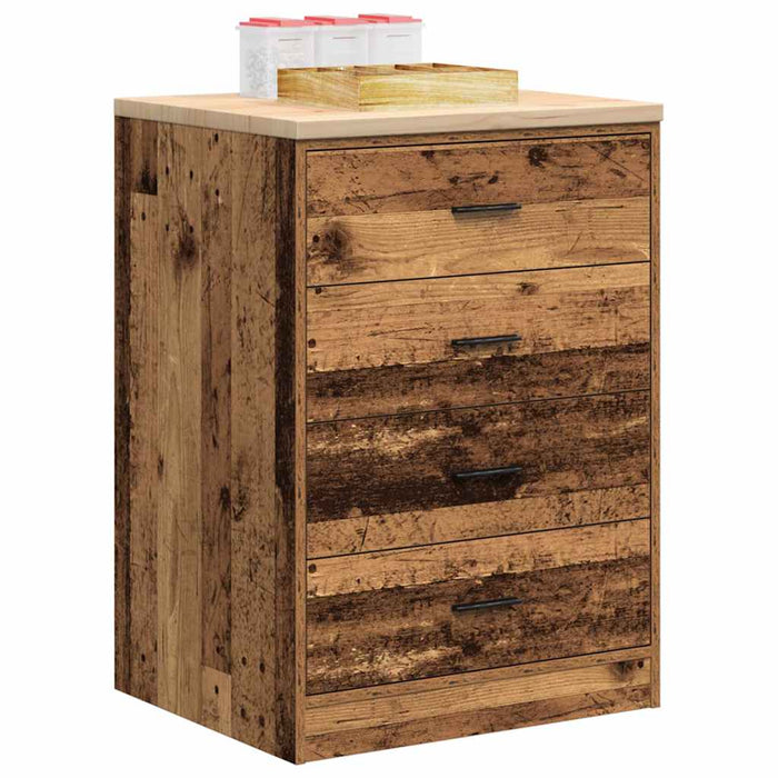 Dulap depozitare garaj lemn vechi 60x51x85 cm lemn masiv de pin - WALTI WALTI