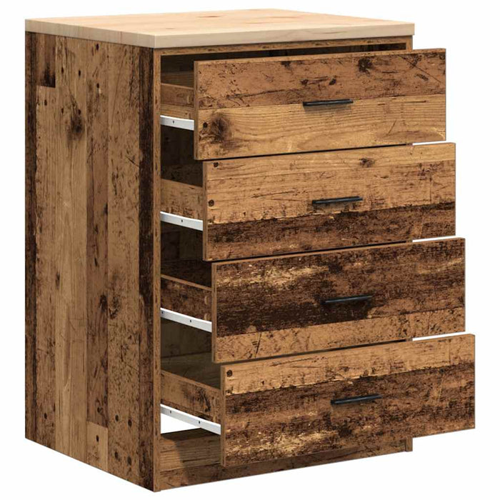 Dulap depozitare garaj lemn vechi 60x51x85 cm lemn masiv de pin - WALTI WALTI