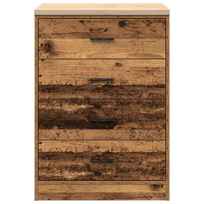 Dulap depozitare garaj lemn vechi 60x51x85 cm lemn masiv de pin - WALTI WALTI