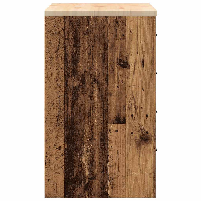Dulap depozitare garaj lemn vechi 60x51x85 cm lemn masiv de pin - WALTI WALTI