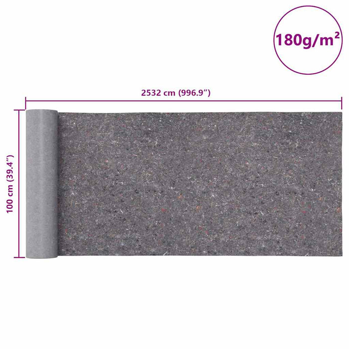 Lână anti-alunecare pentru vopsit 25 m 180 g/m² gri WALTI