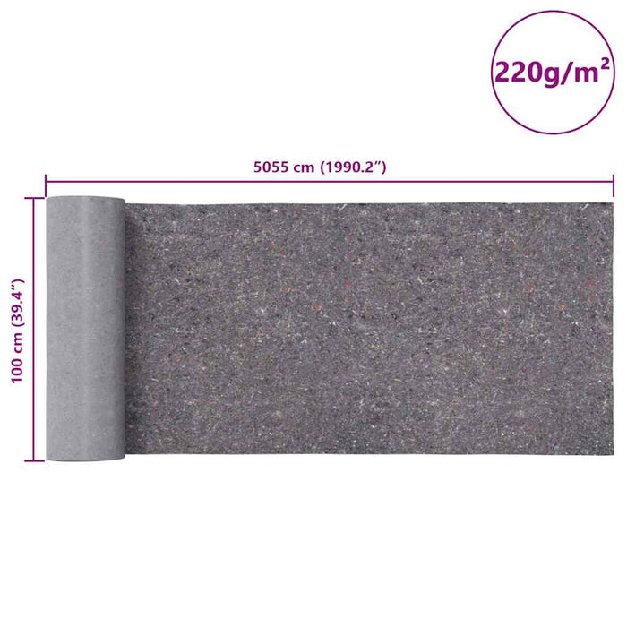 Lână anti-alunecare pentru vopsit 50 m 220 g/m² gri WALTI