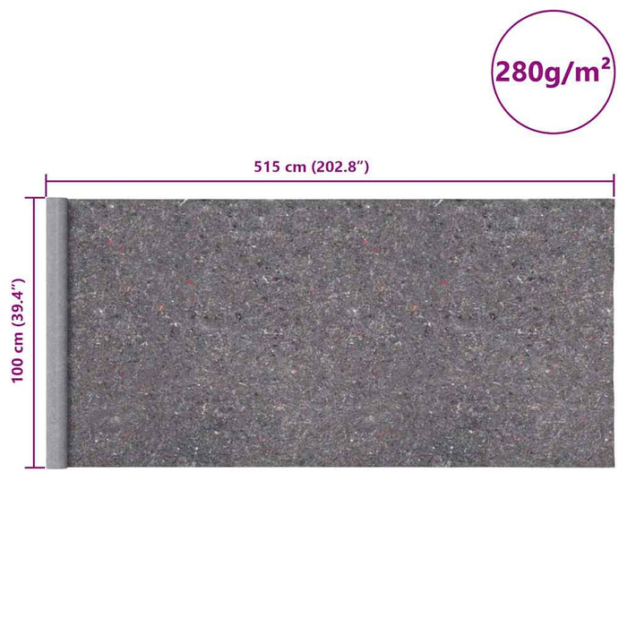 Lână anti-alunecare pentru vopsit 5 m 280 g/m² gri WALTI