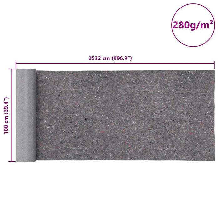 Lână anti-alunecare pentru vopsit 25 m 280 g/m² gri WALTI