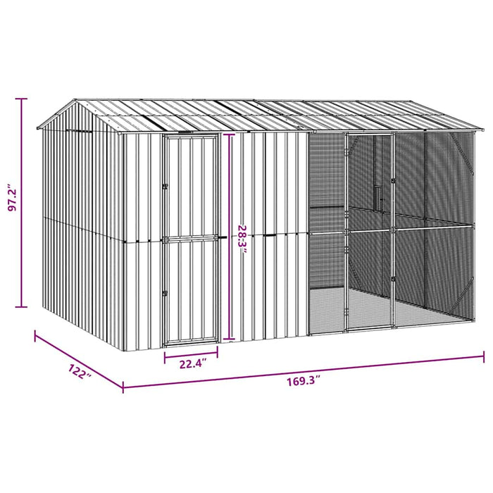Cușcă pentru păsări Antracit 430 x 310 x 247 cm Oțel galvanizat - WALTI WALTI