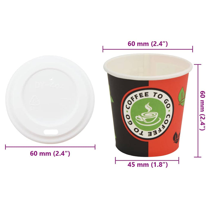 Cești de cafea din hârtie cu capace 1000 buc 4oz 120ml - WALTI WALTI