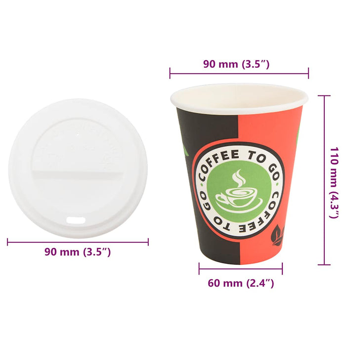 Cești de cafea din hârtie cu capace 1000 buc 4oz 100ml - WALTI WALTI