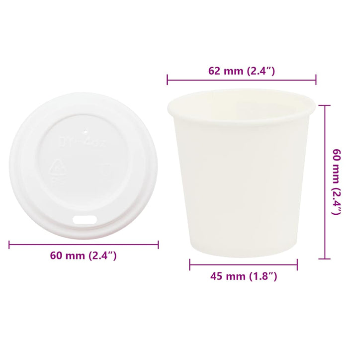 Cești de cafea din hârtie cu capace 1000 buc 4oz 100ml WALTI