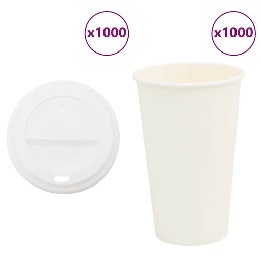 Cești de cafea din hârtie cu capace 1000 buc 16 oz 400 ml - WALTI WALTI