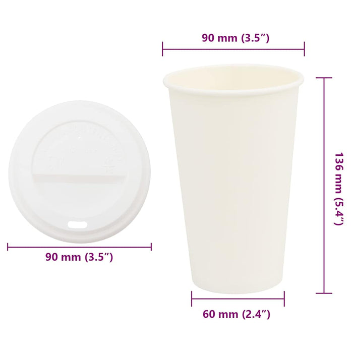 Cești de cafea din hârtie cu capace 1000 buc 16 oz 400 ml - WALTI WALTI