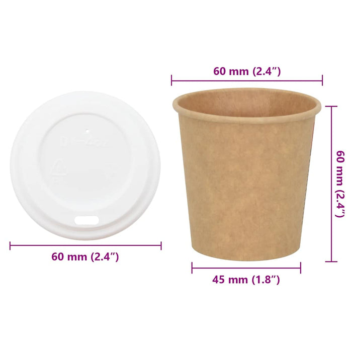 Cești de cafea din hârtie cu capace 1000 buc 4oz 100ml WALTI