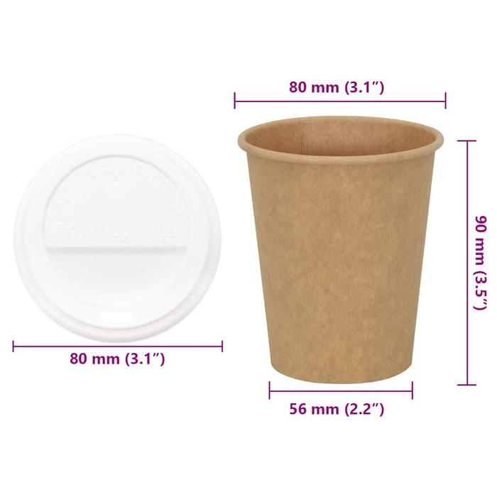 Cești de cafea din hârtie cu capace 1000 buc 8oz 200ml - WALTI WALTI