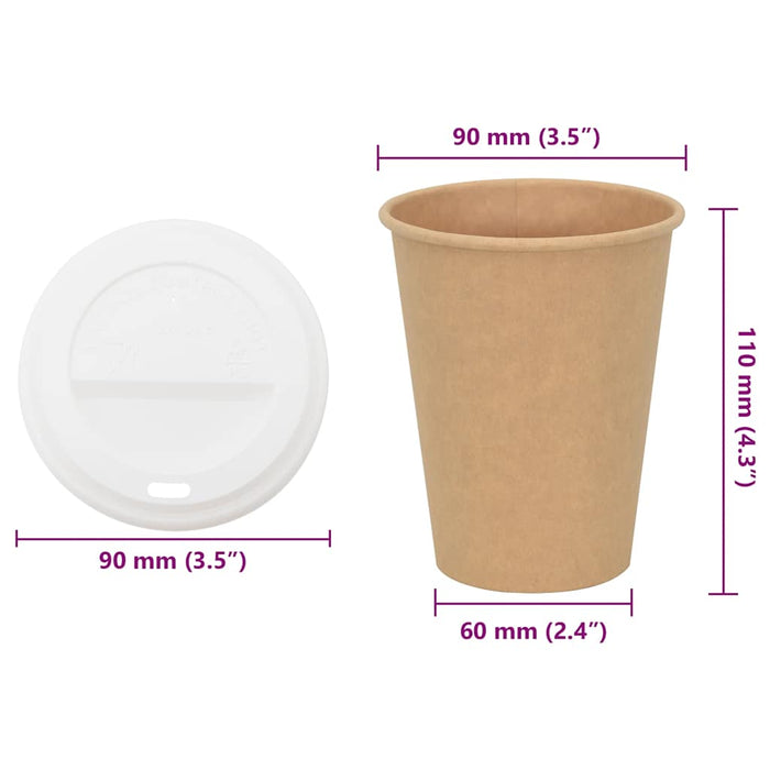 Cești de cafea din hârtie cu capace 1000 buc 12 oz 300 ml - WALTI WALTI