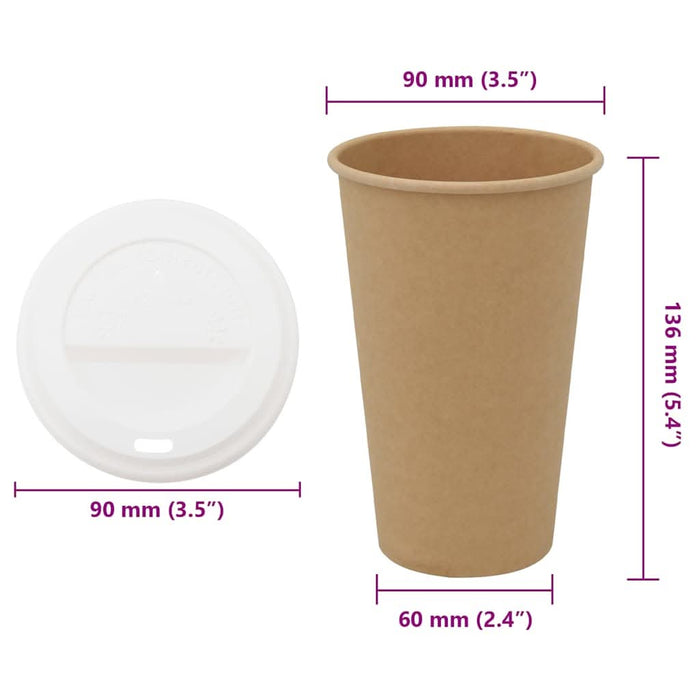 Cești de cafea din hârtie cu capace 1000 buc 16 oz 400 ml - WALTI WALTI