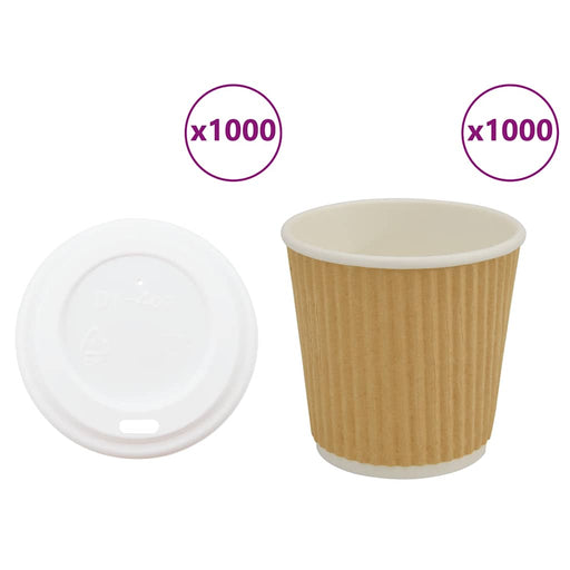 Cești de cafea din hârtie cu capace 1000 buc 4oz 100ml - WALTI WALTI