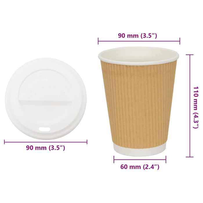 Cești de cafea din hârtie cu capace 1000 buc 12 oz 300 ml - WALTI WALTI