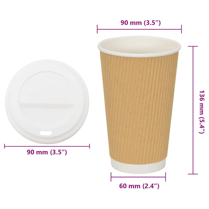 Cești de cafea din hârtie cu capace 1000 buc 16 oz 400 ml - WALTI WALTI