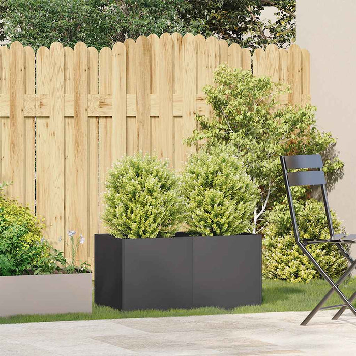 Jardinier negru 80x40x40 cm Oțel laminat la rece - WALTI WALTI