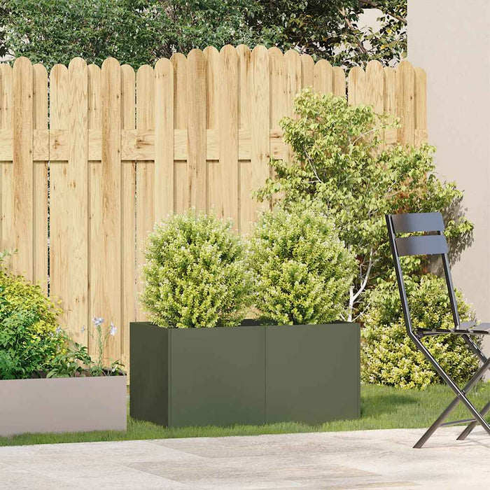 Jardinieră verde măsline 80x40x40 cm oțel laminat la rece - WALTI WALTI