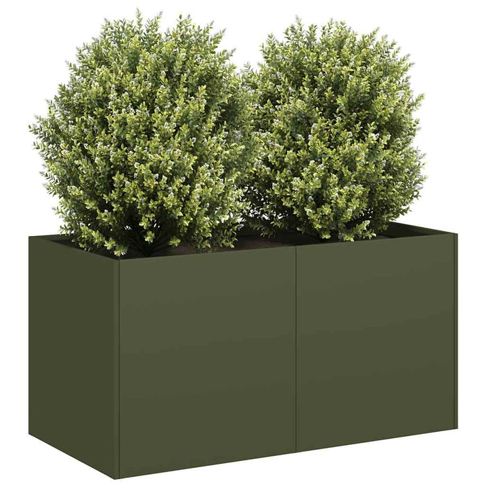 Jardinieră verde măsline 80x40x40 cm oțel laminat la rece - WALTI WALTI