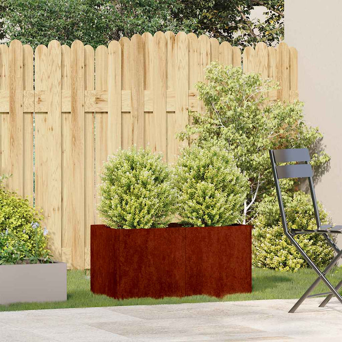 Jardinieră Rusty 80x40x40 cm Oțel pentru intemperii - WALTI WALTI