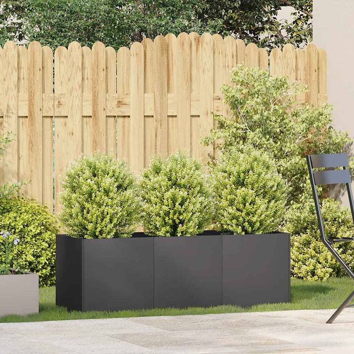 Jardinieră neagră 120x40x40 cm, oțel laminat la rece WALTI