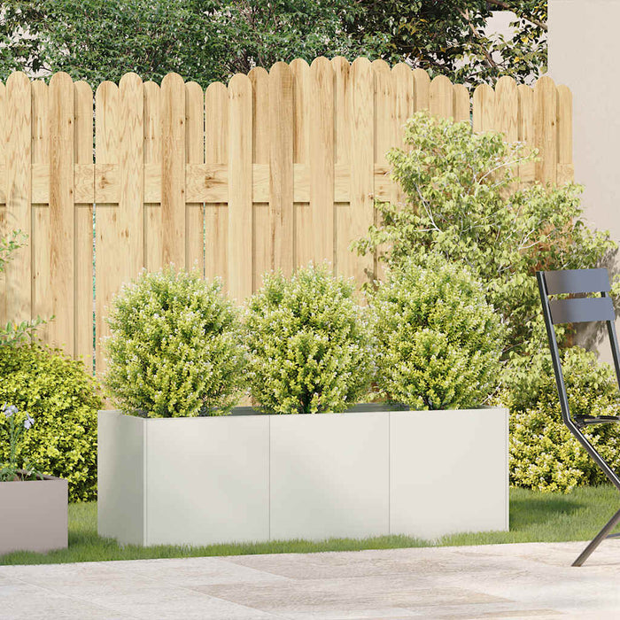 Jardinier alb 120x40x40 cm Oțel laminat la rece - WALTI WALTI