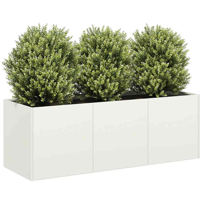 Jardinier alb 120x40x40 cm Oțel laminat la rece - WALTI WALTI