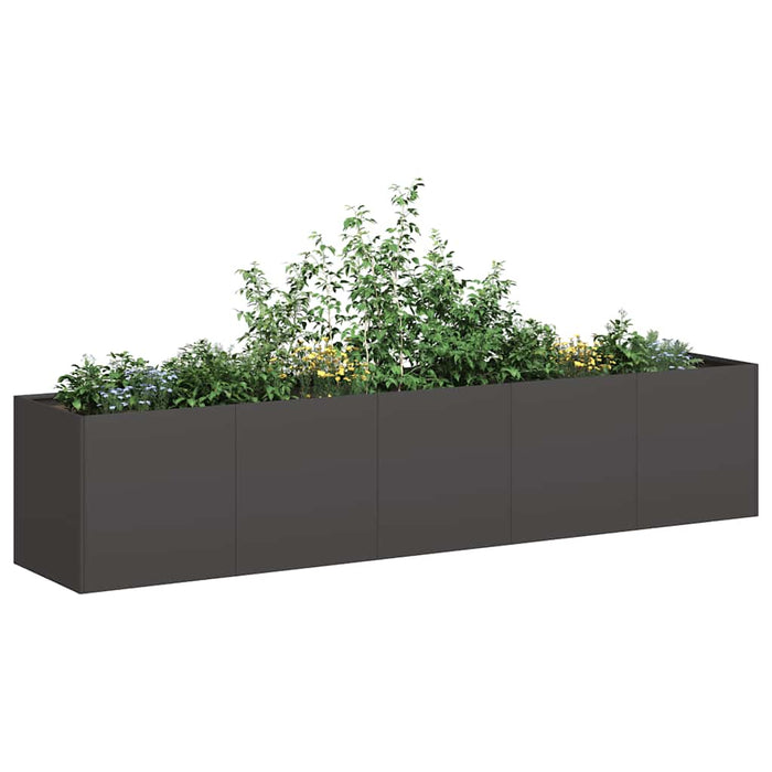 Jardinieră neagră 200x40x40 cm, oțel laminat la rece WALTI