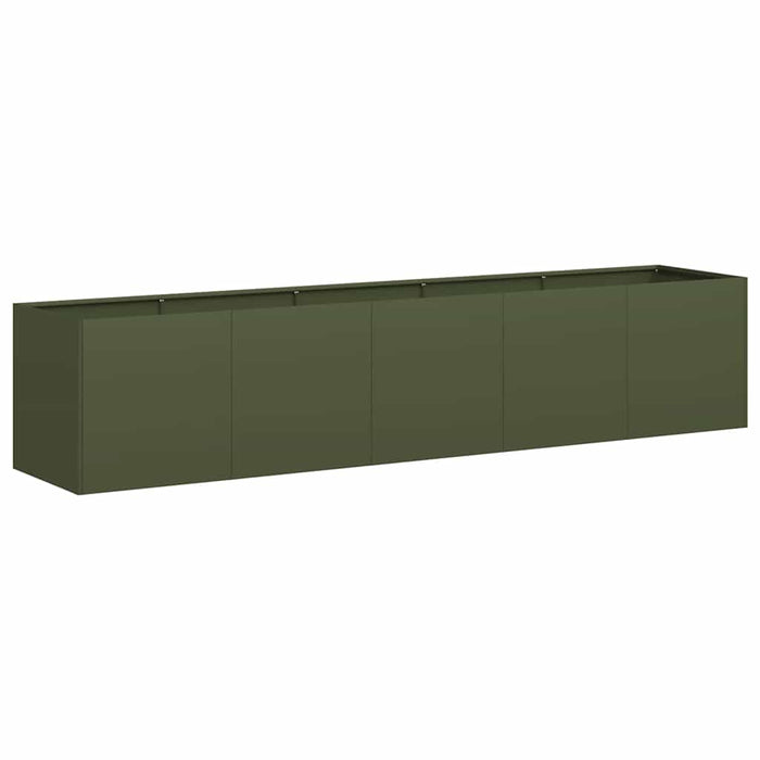 Jardinieră verde măsline 200x40x40 cm oțel laminat la rece WALTI