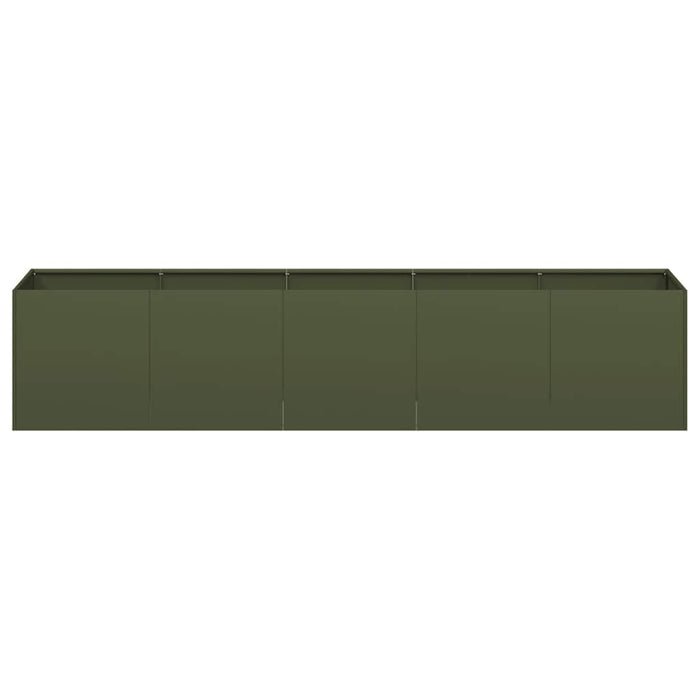 Jardinieră verde măsline 200x40x40 cm oțel laminat la rece WALTI
