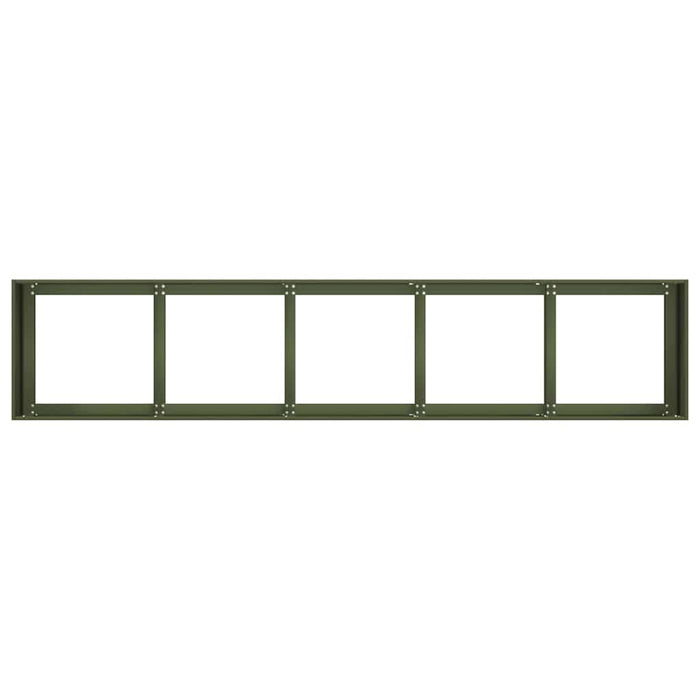 Jardinieră verde măsline 200x40x40 cm oțel laminat la rece WALTI