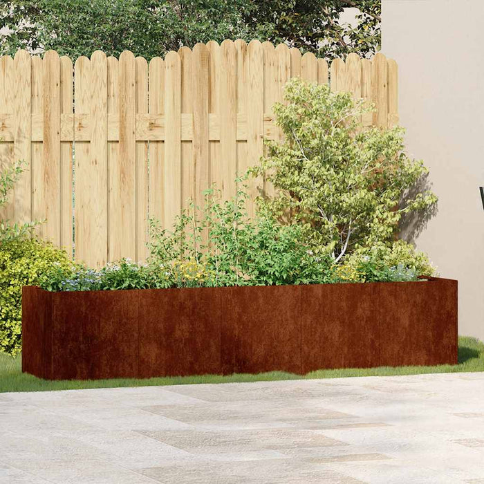 Jardinieră Rusty 200x40x40 cm Oțel pentru intemperii - WALTI WALTI