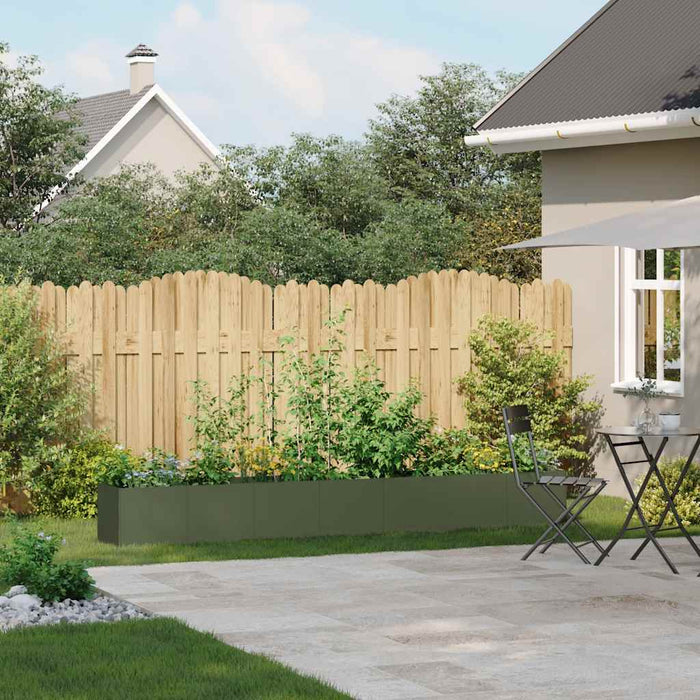 Jardinieră verde măsline 280x40x40 cm oțel laminat la rece - WALTI WALTI
