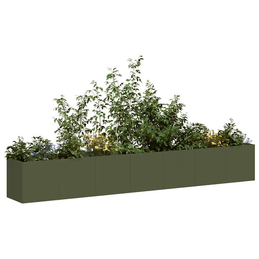 Jardinieră verde măsline 280x40x40 cm oțel laminat la rece - WALTI WALTI
